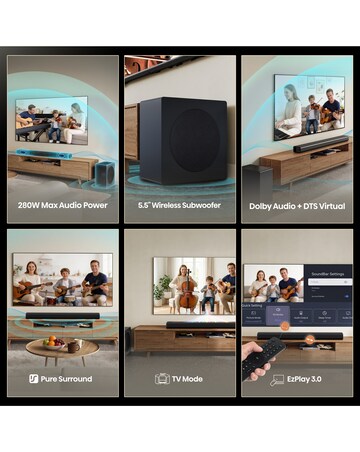 Hisense HS2100S 2.1ch 240W Soundbar with DTS Virtual X and Wireless Subwoofer