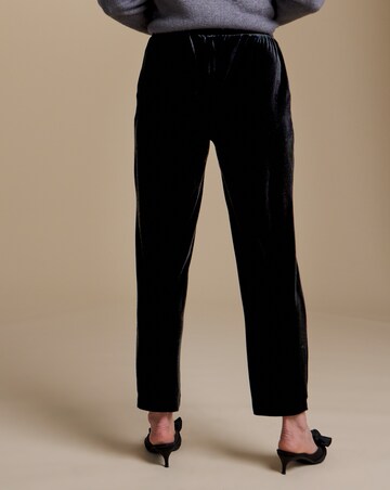 Julipa Petite Black Velour Tapered Trouser