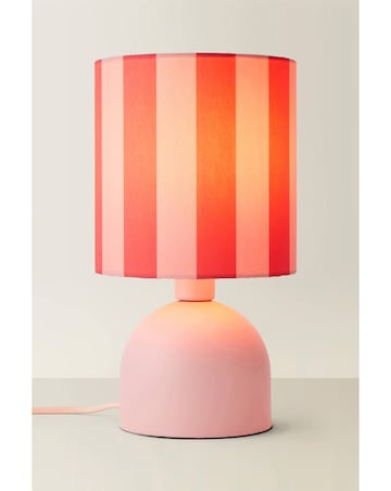 ValueLights Miley Pink Stripe Table Lamp