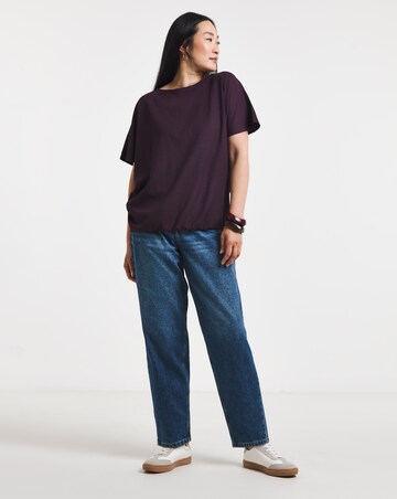 Plum Cape Sleeve Textured Top