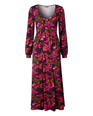 Joe Browns Lovely Lily Print Long Sleeve Jersey Midi Dress
