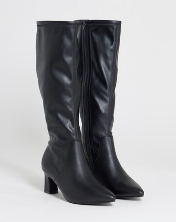 Shona Pointed Toe Knee High Sock Boots - Wide Fit (E) & Standard Calf
