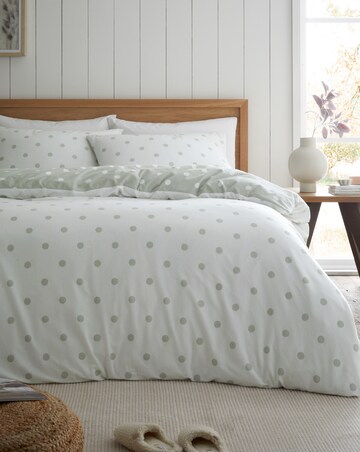 Catherine Lansfield Brushed Polka Dot Duvet Cover Set