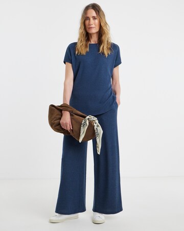 Navy Button Side Short Sleeve Top