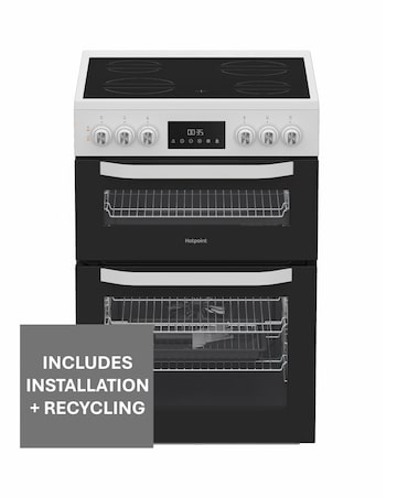 Hotpoint HTE6VDCW 60cm Electric Twin Cooker with Multiflow - White Installation