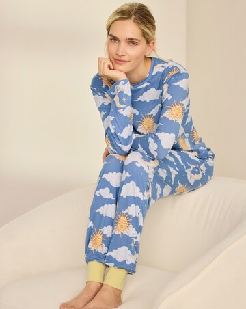 Chelsea Peers Classic Long Sleeve Crew Neck Clouds Pyjama Set