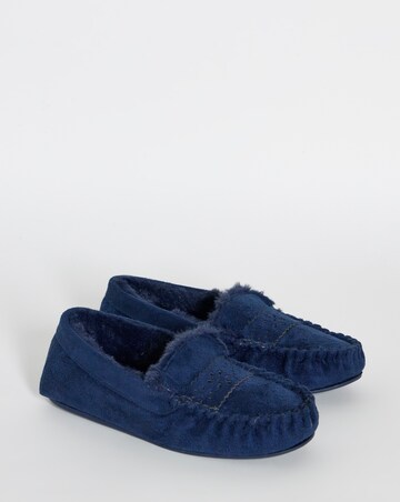 Shelby Cut Out Loafer Slippers - Wide Fit (E)