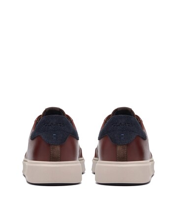 Clarks Code C Tie Leather Shoe - Dark Brown
