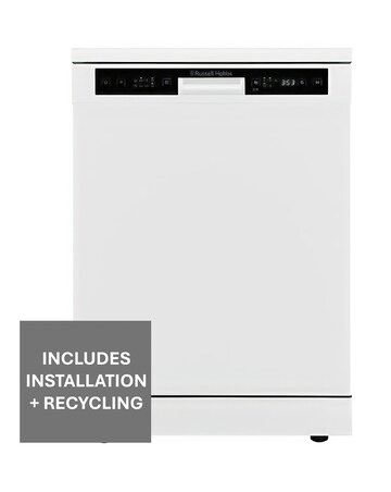 Russell Hobbs RH60DW00D2W 14 Place Settings Full Size Dishwasher White + Install