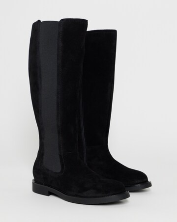 Laura Leather Knee High Chelsea Boots - Standard Fit (D) & Standard Calf