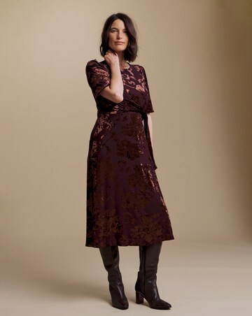 Julipa Velour Burn Out Midi Dress