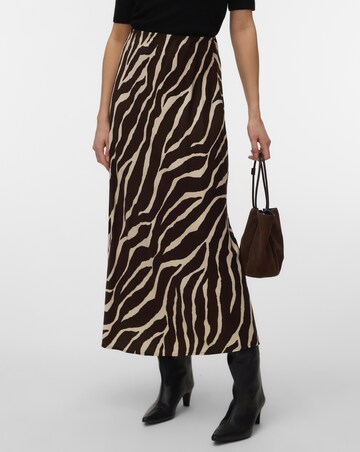 Vero Moda Maddie Mid Waist Zebra Print Ankle Skirt