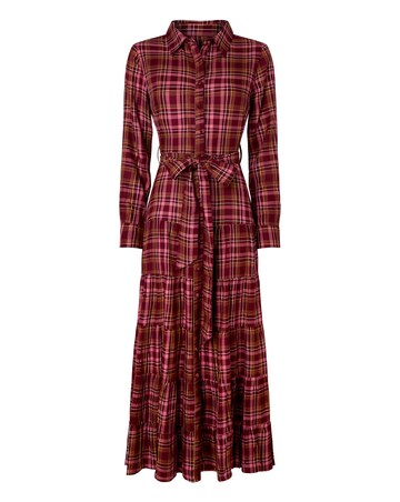 Joe Browns Petite Willow Check Button Through Maxi Dress