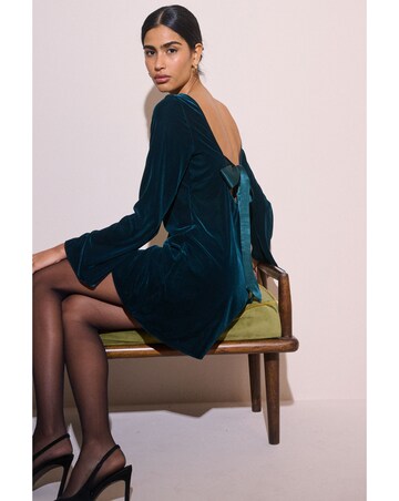 NOBODY'S CHILD JOELLE VELVET MINI DRESS