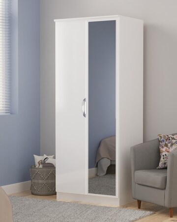 Haydn Ready Assembled 2 Door Mirrored Wardrobe - Kids