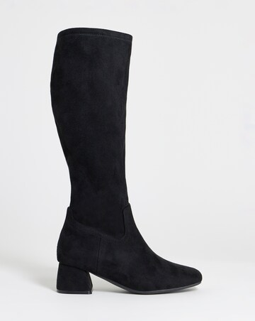 Natalya Heeled Stretch Knee High Boots - Extra Wide Fit (EEE) & Super Curvy Calf