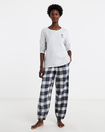 Pretty Secrets Henley Top And Check Pyjama Set