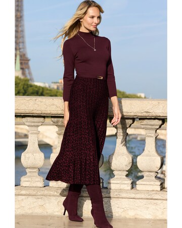 Sosandar Animal Print Two Part Knitted Midi Dress