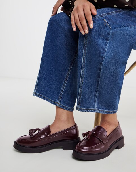 Madelyn Tassle Detail Loafer Shoes - Extra Wide Fit (EEE)