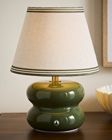 ValueLights Gia Ceramic Stacked Rechargeable Table Lamp