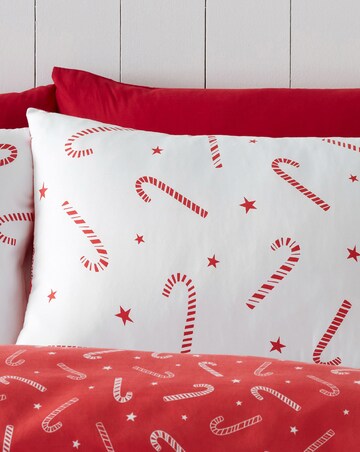 Catherine Lansfield Christmas Candy Cane Duvet Cover Set