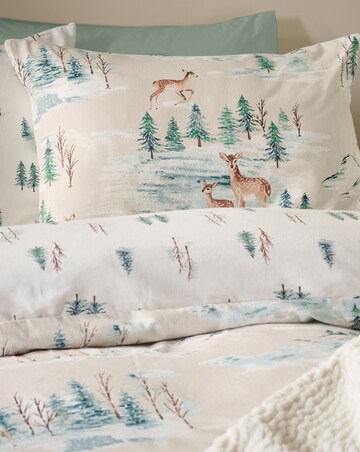 Catherine Lansfield Brushed Christmas Deer Duvet Cover Set