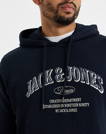 Jack & Jones Denver Logo Hoodie - Navy