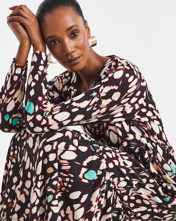 Prined Soft Touch Notch Neck Dress
