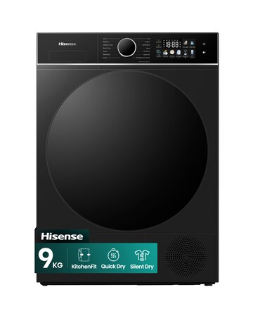 Hisense 3i 9kg KitchenFit Heat Pump Dryer Black