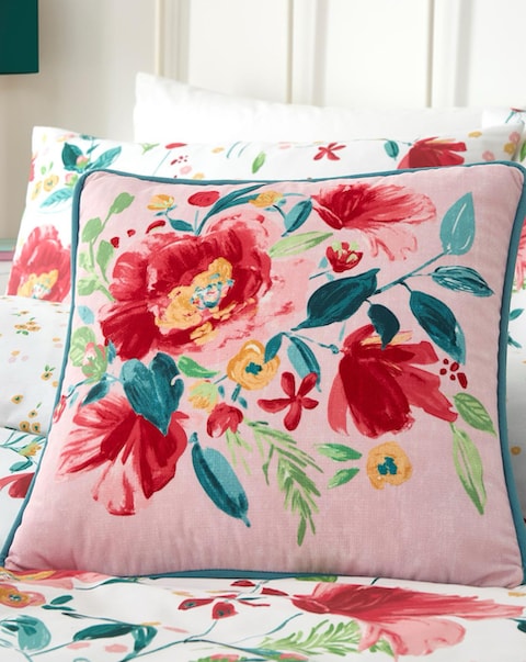 D & D Abstract Poppy Filled Cushion