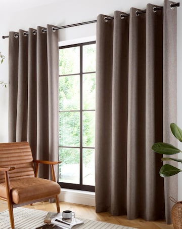 Curtina Plain Twill Eyelet Curtains