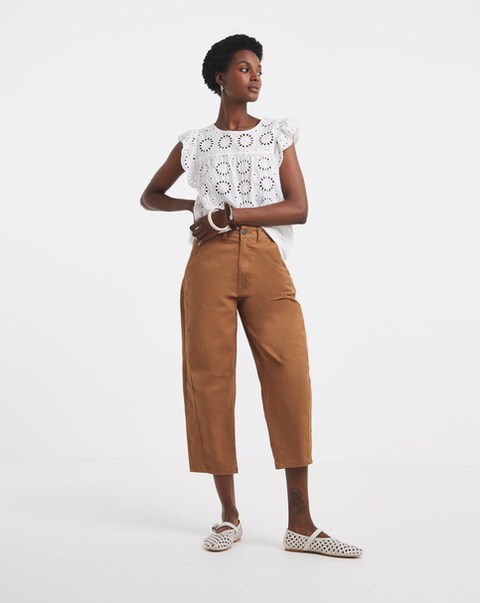 Barrel Leg Regular Length Cotton Chinos