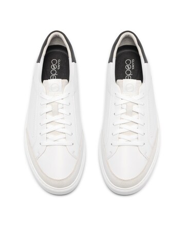 Clarks Code C Tie Leather Shoe - White