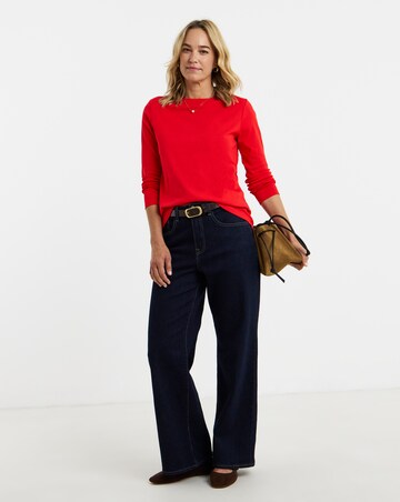 Red Crew Neck Long Sleeve T-Shirt