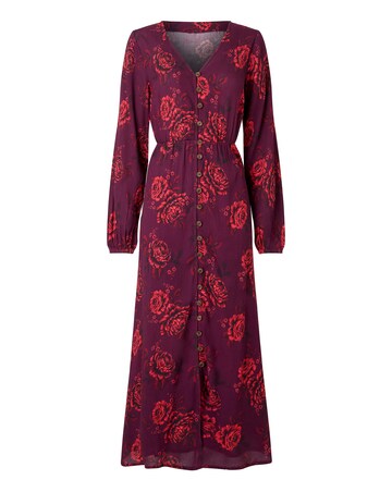 Joe Browns Petite Radiant Roses Button Through Maxi Dress