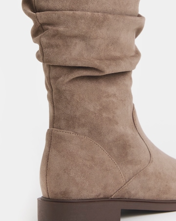 Pebble Knee High Ruched Boots Extra Wide EEE Fit Super Curvy Calf