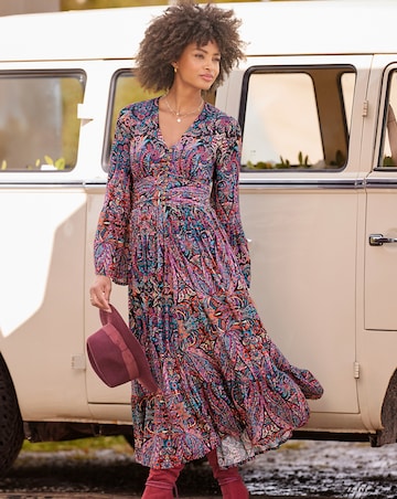 Joe Browns Petite Perfect Paisley Long Sleeve Maxi Dress