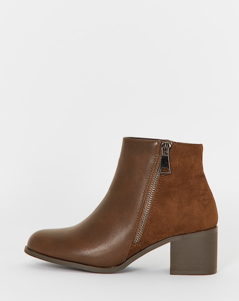 Cushion Walk Side Zip Heeled Shoe Boots - Extra Wide Fit (EEE)