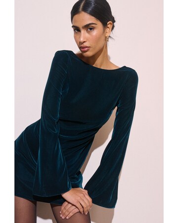 NOBODY'S CHILD JOELLE VELVET MINI DRESS