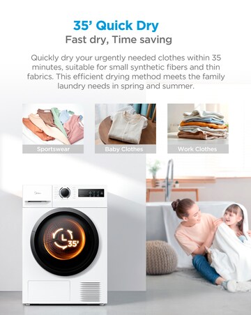 Midea 8kg Tumble Dryer - White