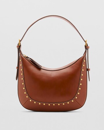 Mango Studded Saddle Shoulder Bag
