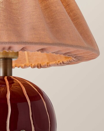 ValueLights Elma Burgundy Stripe Rechargeable Table Lamp