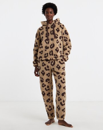 Pretty Secrets Leopard Print Teddy Hooded Twosie