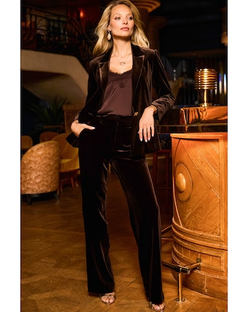 Sosandar Luxe Velvet Wide Leg Trousers