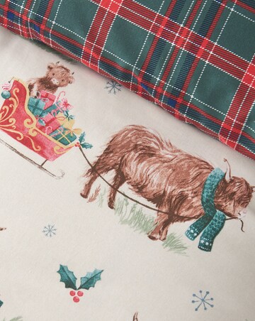 Catherine Lansfield Christmas Highland Cow Duvet Cover Set