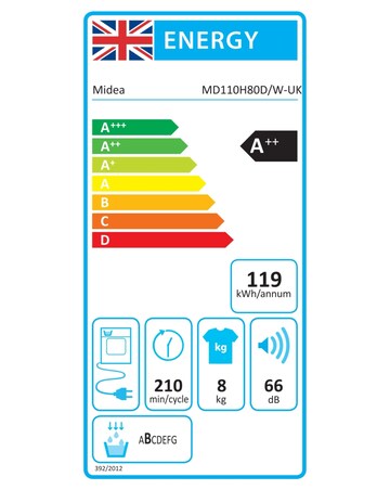 Midea 8kg Tumble Dryer - White + Installation