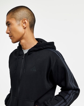 adidas 3 Stripes Fleece Full Zip Hoodie