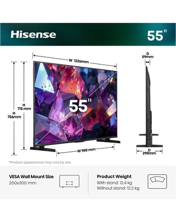 Hisense 55E78STUK PRO 55in QLED 4K Ultra HD Smart Gaming TV
