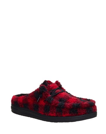 HeyDude Wally Buffalo Plaid Slipper - Red/Black