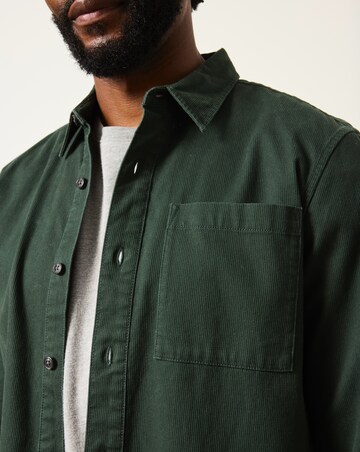 FatFace Long Sleeve Cord Shirt - Dark Green